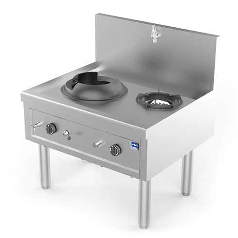 Plan De Cuisson Wok à Gaz Avec 1 Brûleur 27,5 Kw + 1 Brûleur Soupe 9,2 Kw, 1 Robinet Pour L'Eau, AHA0014/U